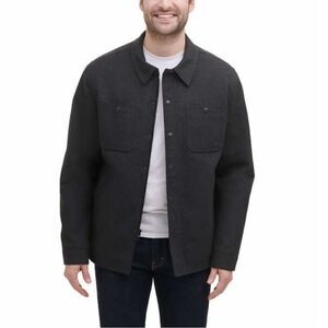 NWT G.H. Bass & Co. Men Fleece Lined Shirt Jacket in Grey Size Medium